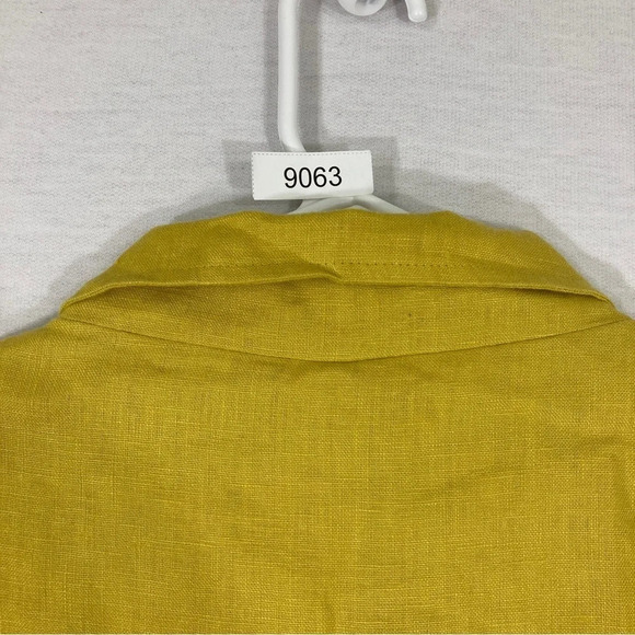 Elliott Lauren Yellow 100% Linen Button Jacket Size 8 - Picture 10 of 11